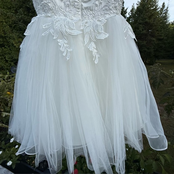 Miami Flower Girl Wedding Elegant White Lace Dress zip back full lined size 3 - Picture 3 of 16